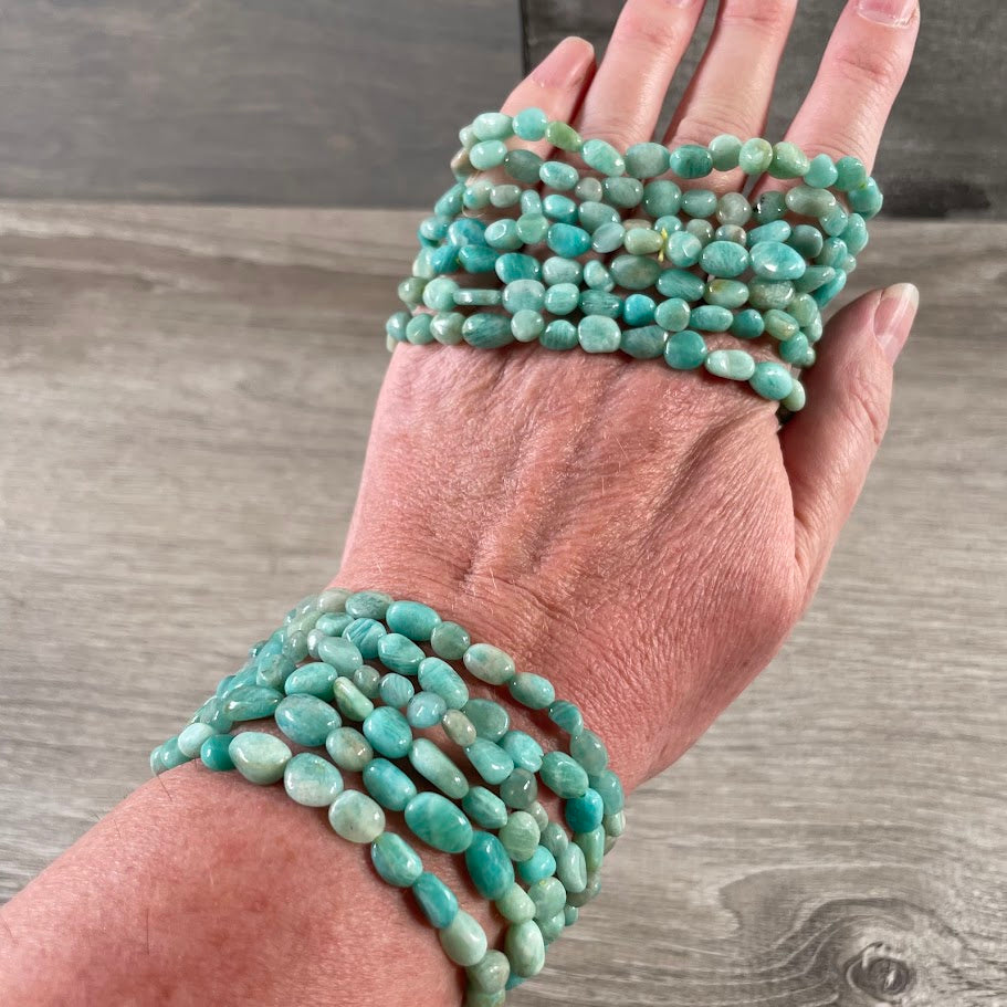 amazonite gemstone nugget stretch bracelet for retailer jewelry collections