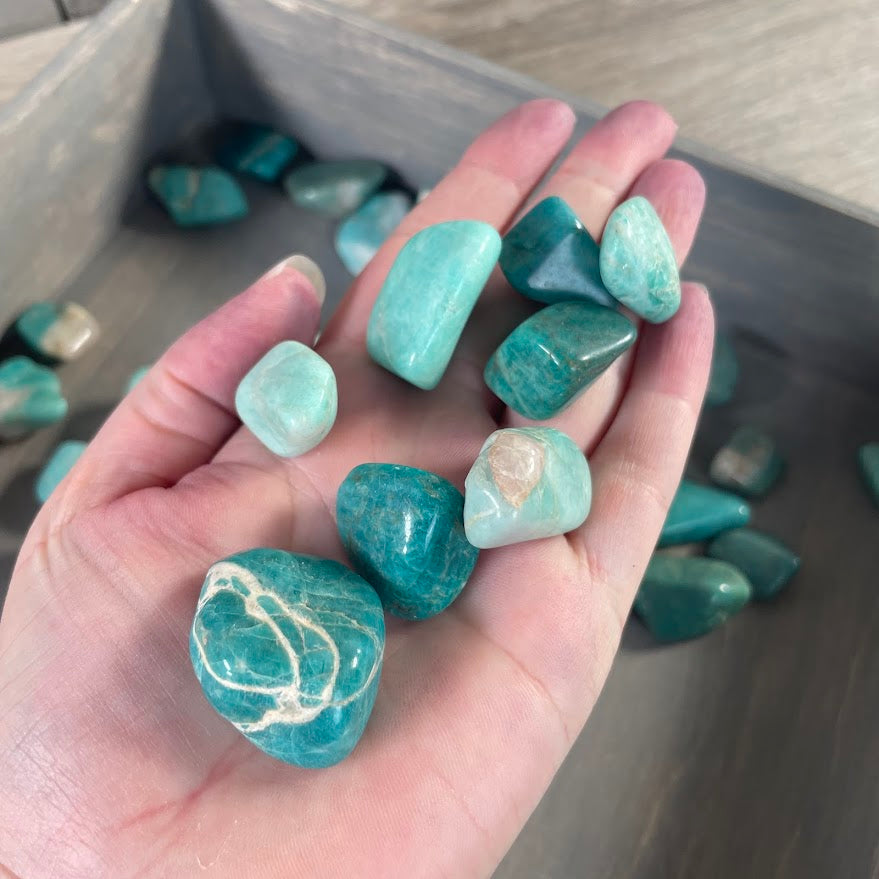 Wholesale polished Amazonite stones with natural color variations for crystal collections and jewelry making