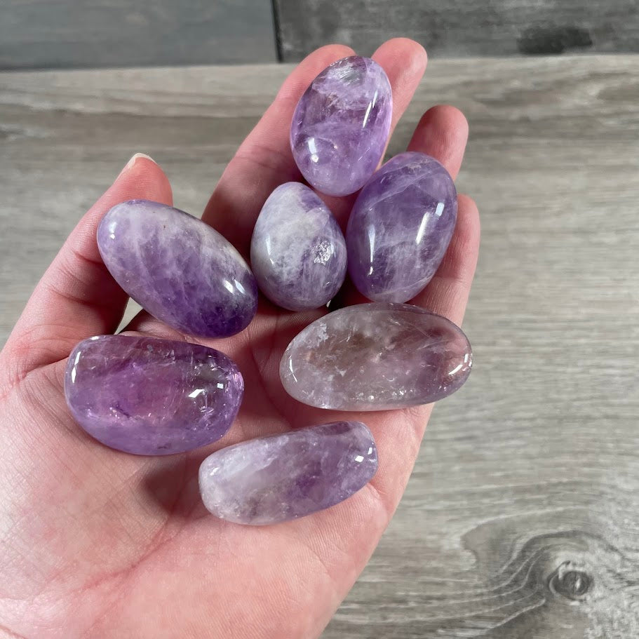 amethyst crystal palm stones perfect for metaphysical shops