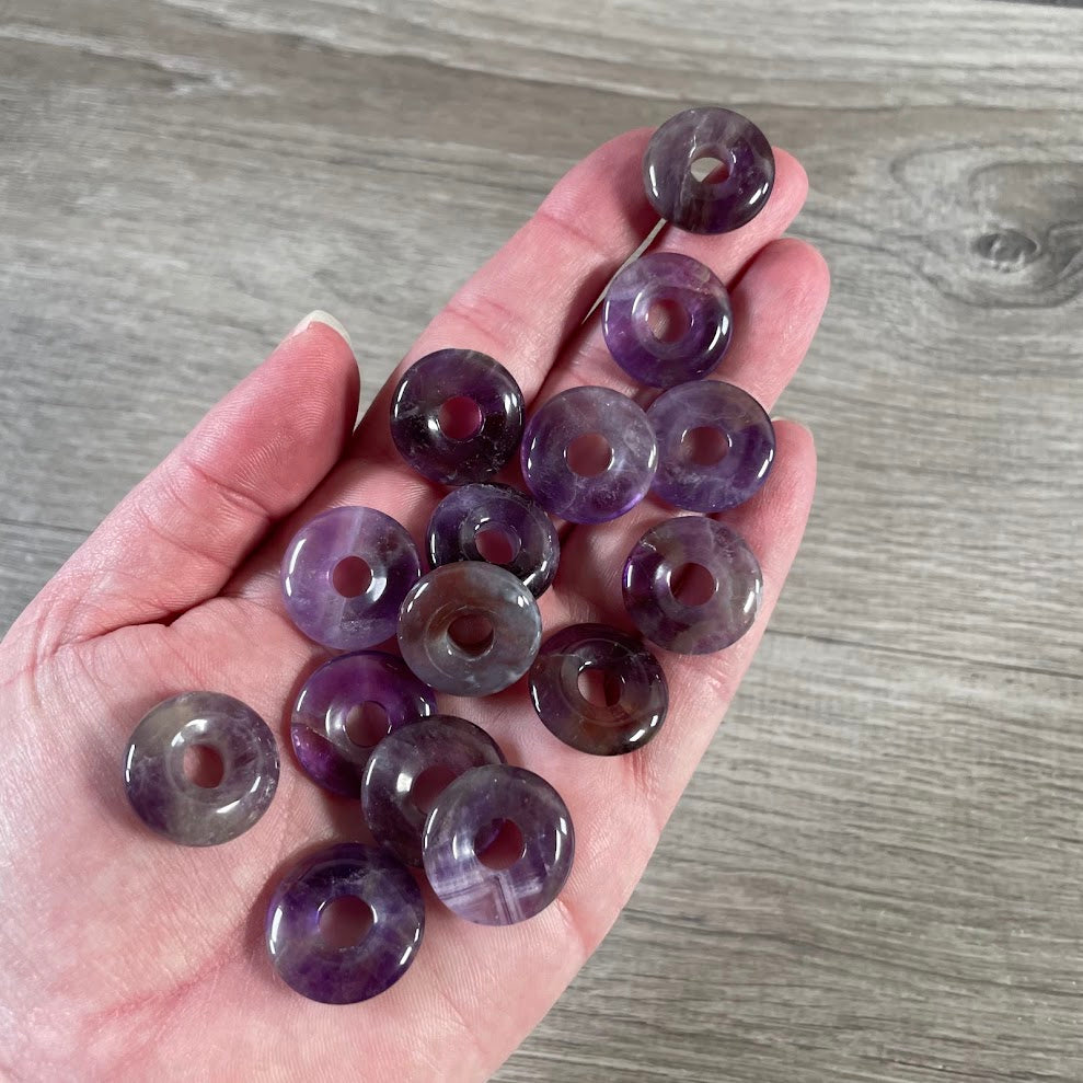 amethyst small donuts, jewelry making supplies