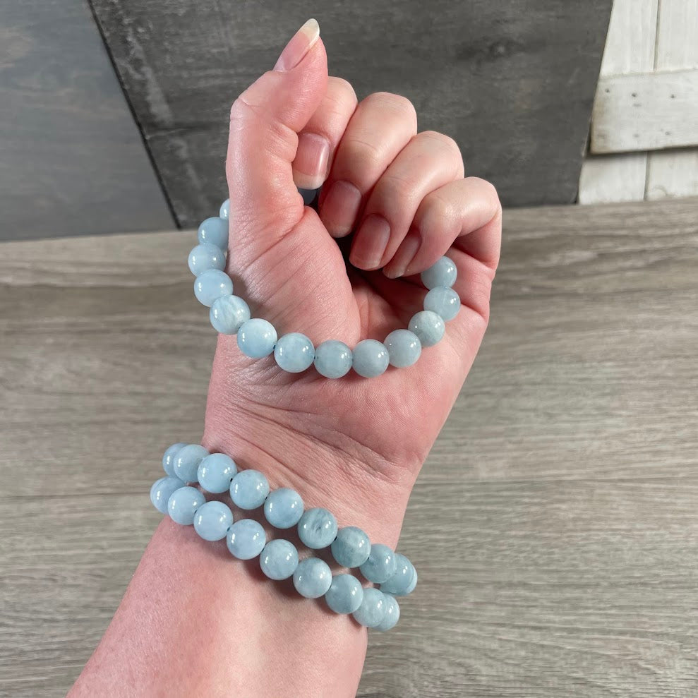 aquamarine crystal stacking bracelets for boutiques and gift stores