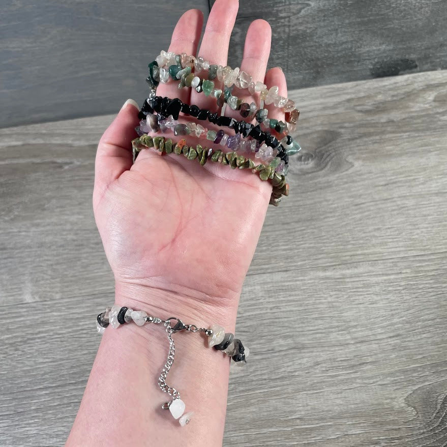 adjustable gemstone anklet wholesale jewelry
