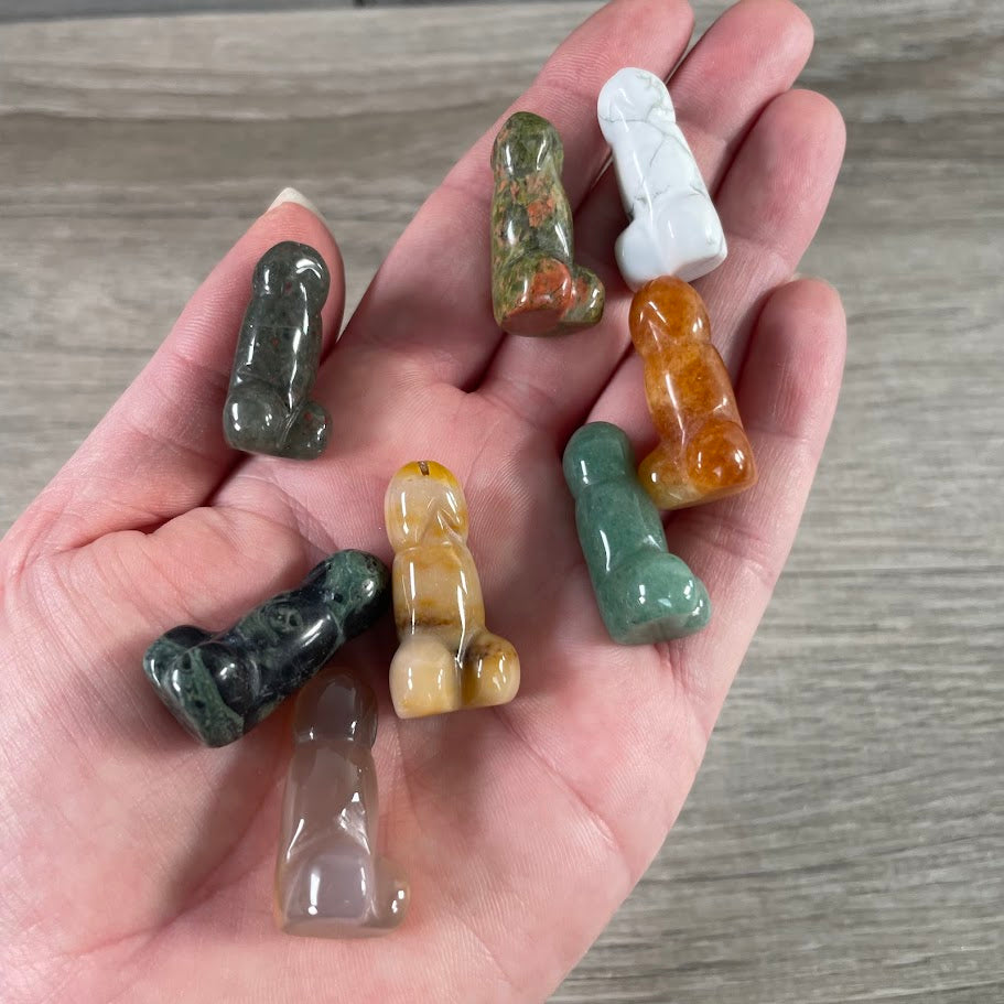 Wholesale assorted crystal phallic figurine small carved gemstone statue