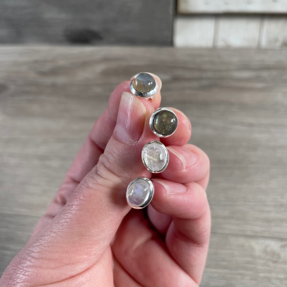 Sterling silver gemstone stud earrings for wholesale jewelry boutiques