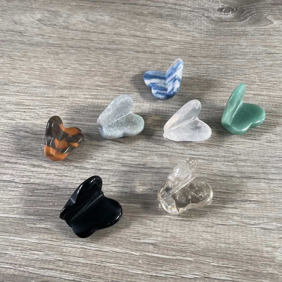 Natural crystal butterfly decor with assorted gemstones