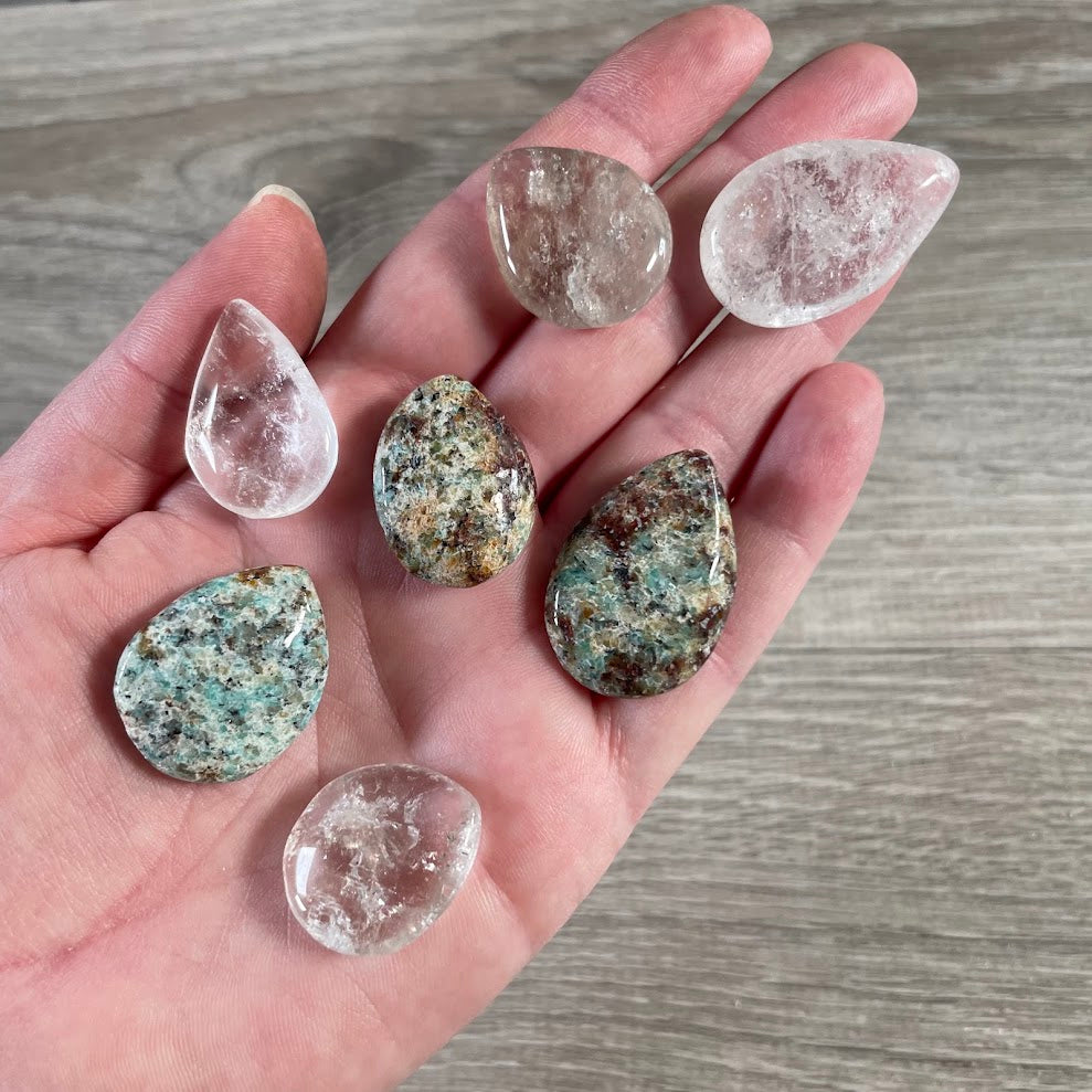 Assorted gemstone teardrop shaped polished stone wholesale crystals