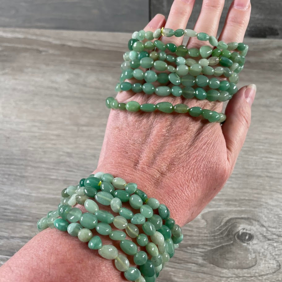 aventurine natural crystal bracelet featuring gemstone nugget beads