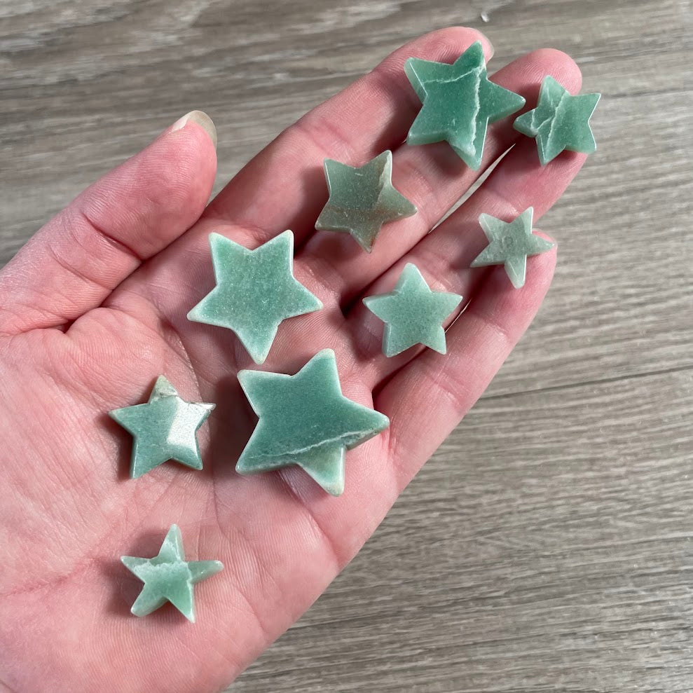 Brazil hand carved gemstone stars aventurine crystals for gift shops