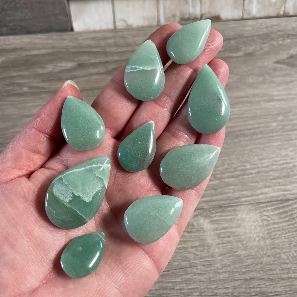 aventurine polished gemstone teardrop worry stones for wholesale crystal shops