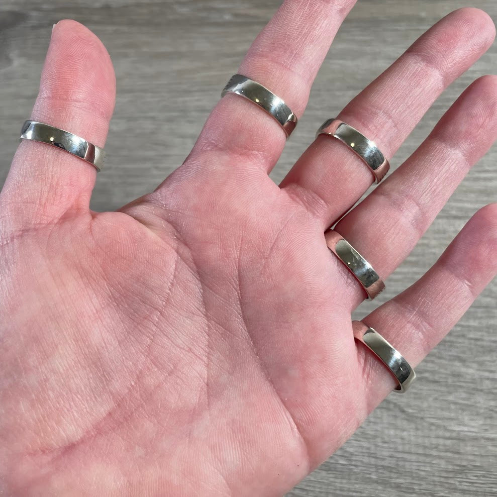 back side sterling silver rings