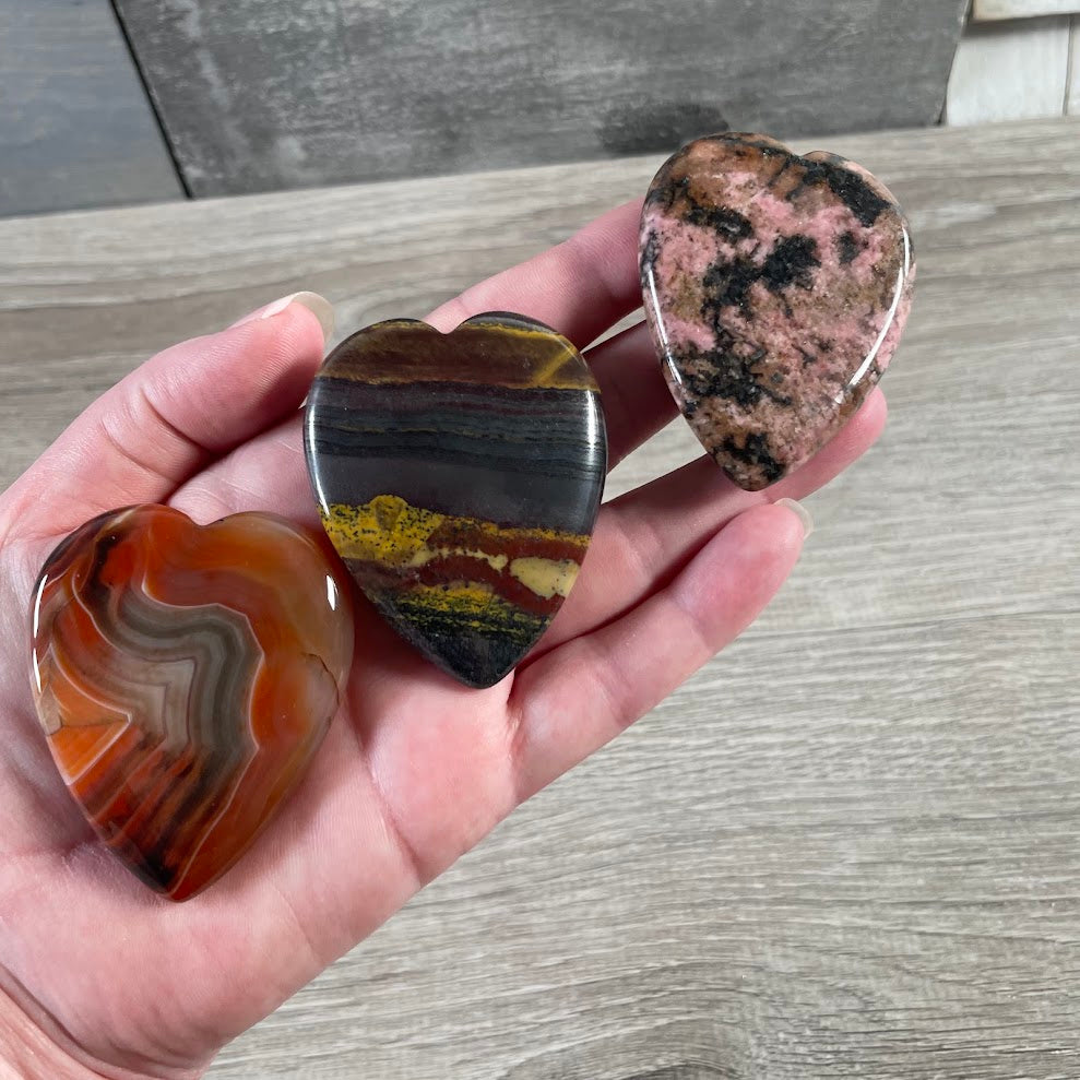assorted heart shaped gemstone stone for self-care gifts