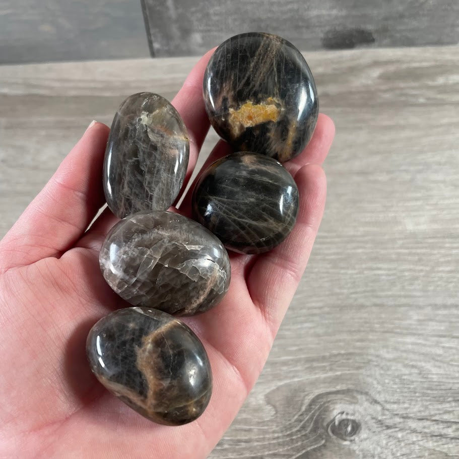 black moonstone wholesale crystal palm stones for metaphysical shops