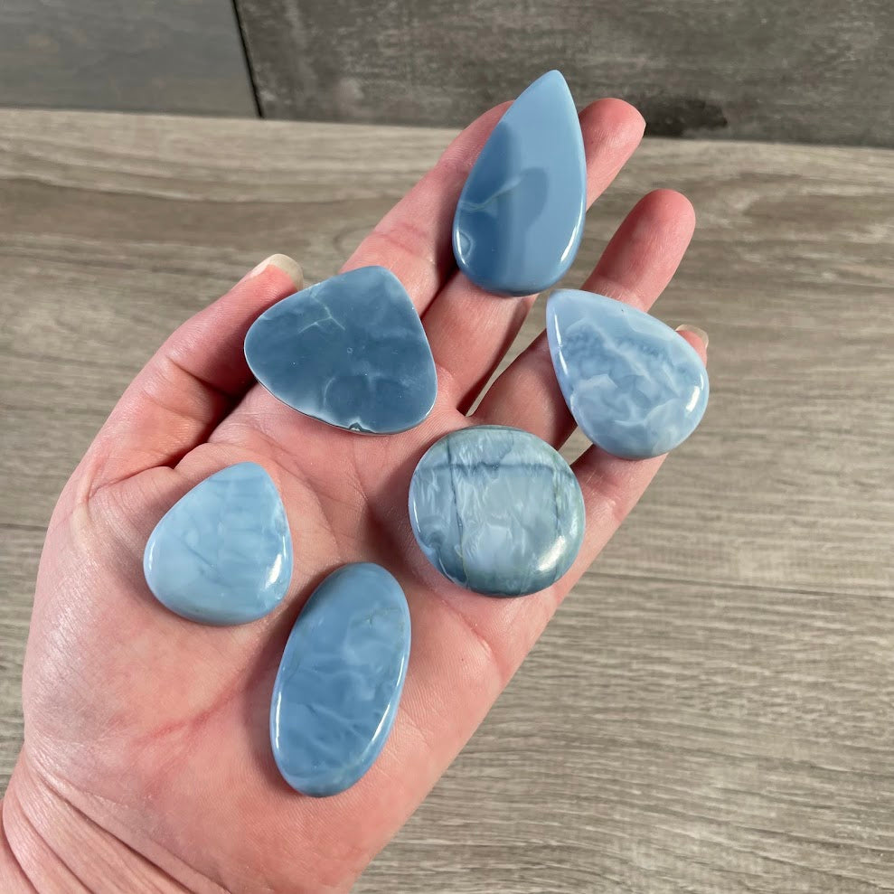 Blue opal crystal cabochons for rings, pendants, earrings, and crafts