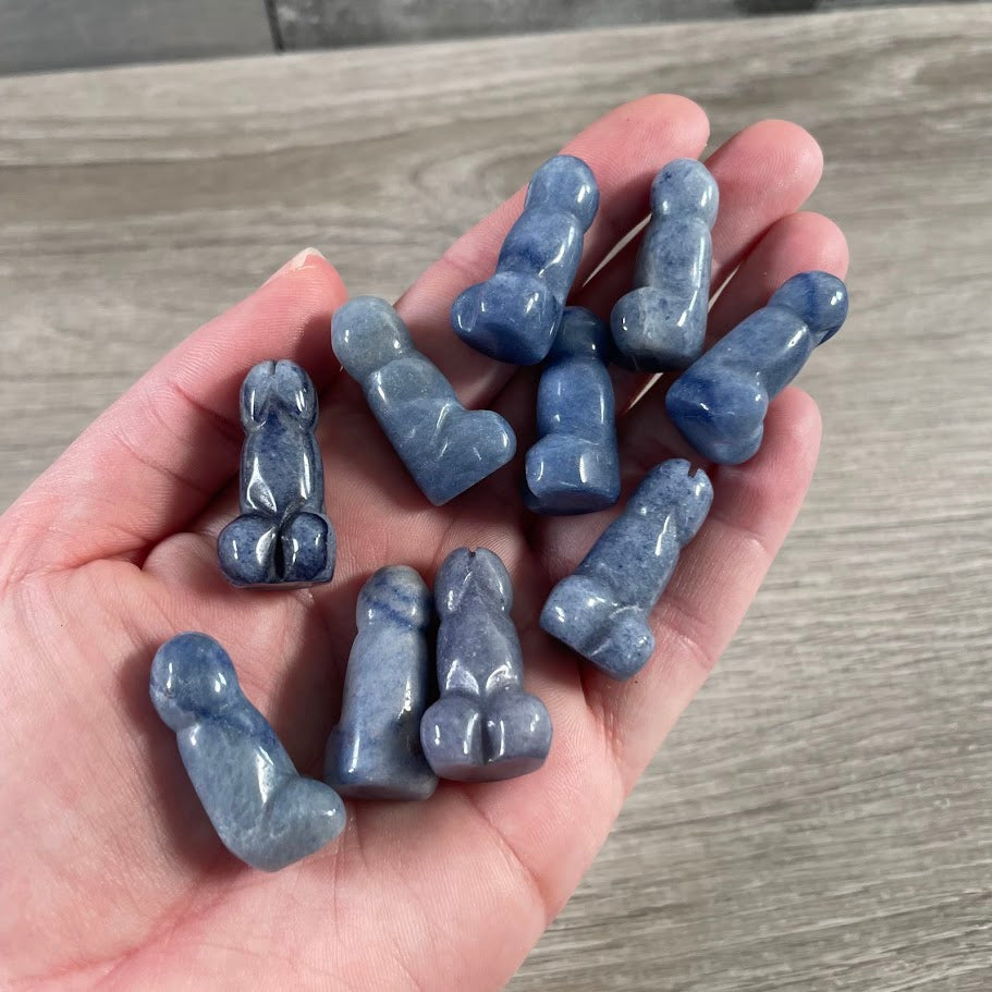 Phallic Blue Quartz Crystal Carving Wholesale Metaphysical Decor