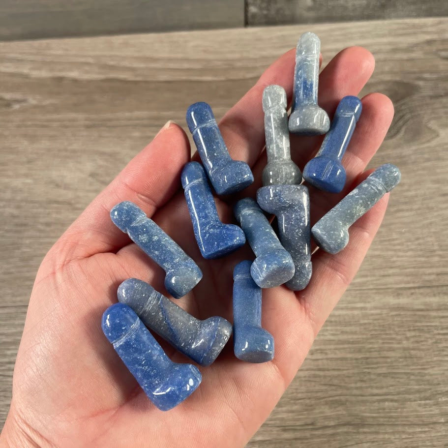 Small Carved Blue Quartz Gemstone Statue Wholesale