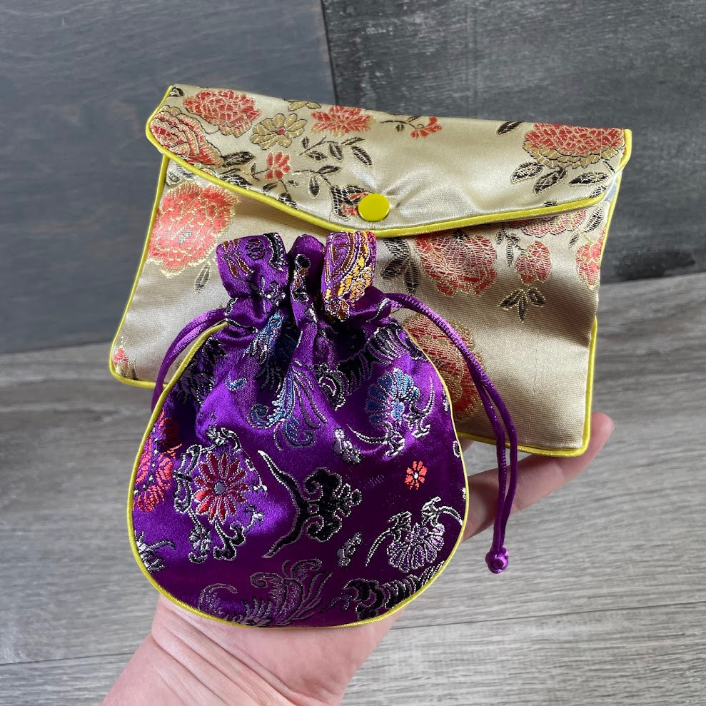 gemstone storage pouch for small crystals wholesale
