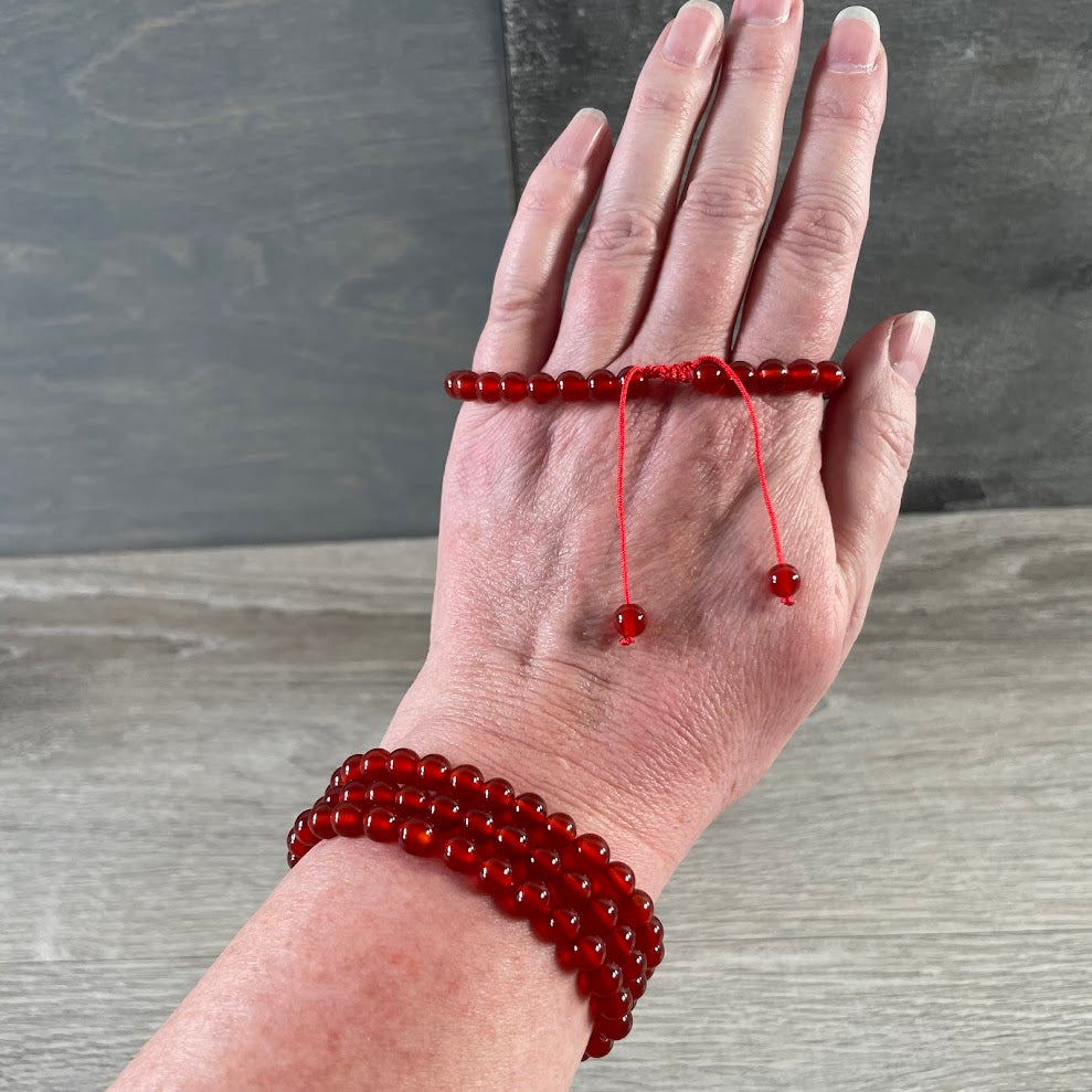Carnelian adjustable macrame bracelet for rock shops
