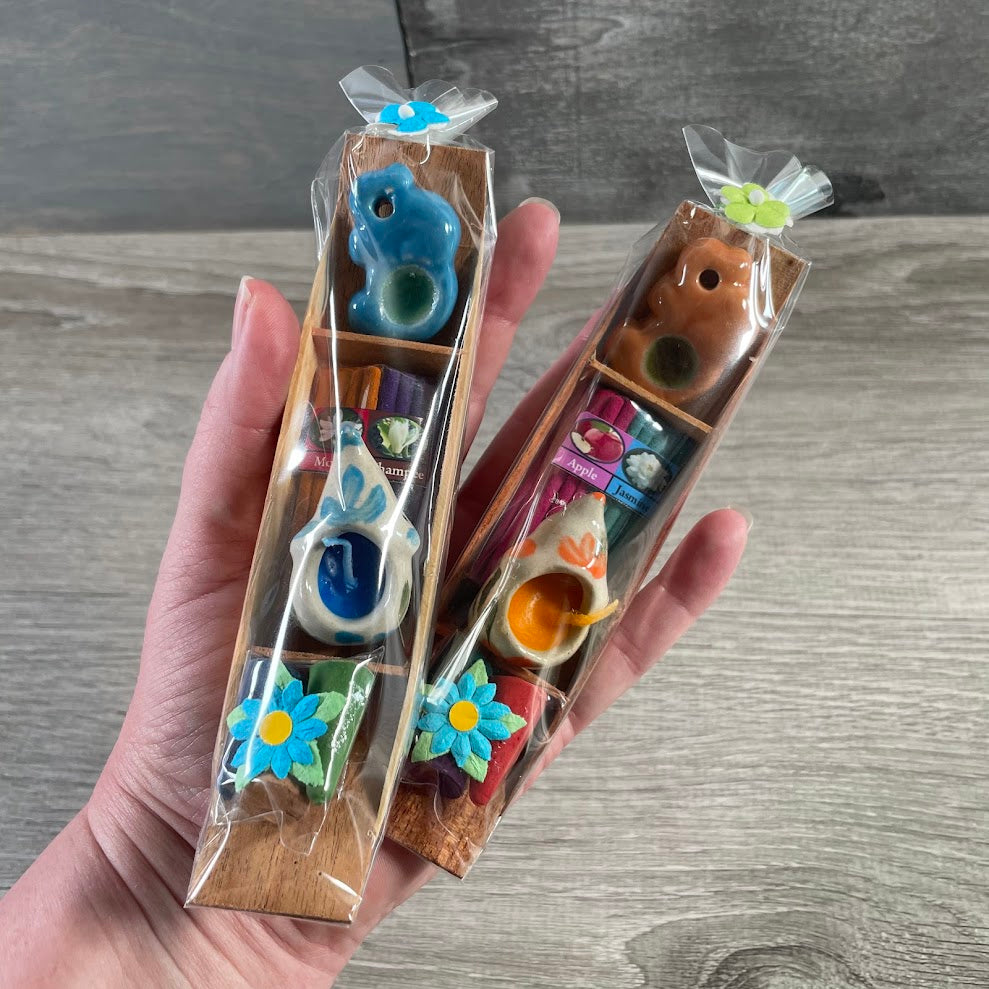 Bulk ceramic scented incense and candle sets for retail stores