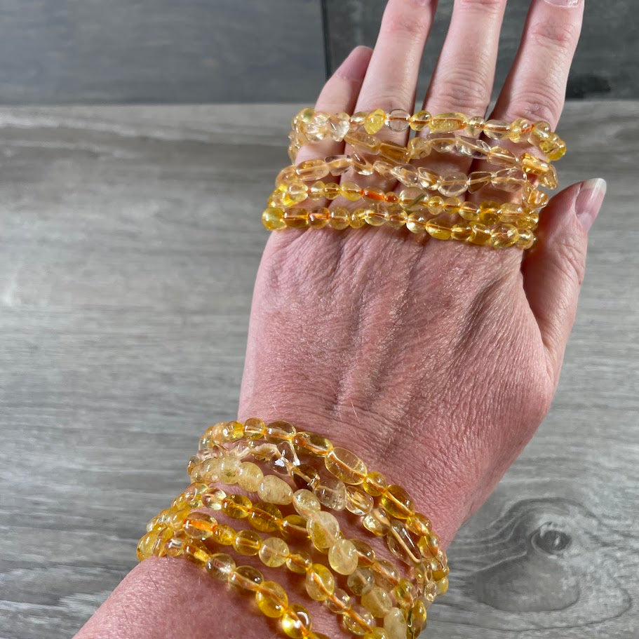 Citrine gemstone nugget jewelry bracelet for metaphysical and gift shops