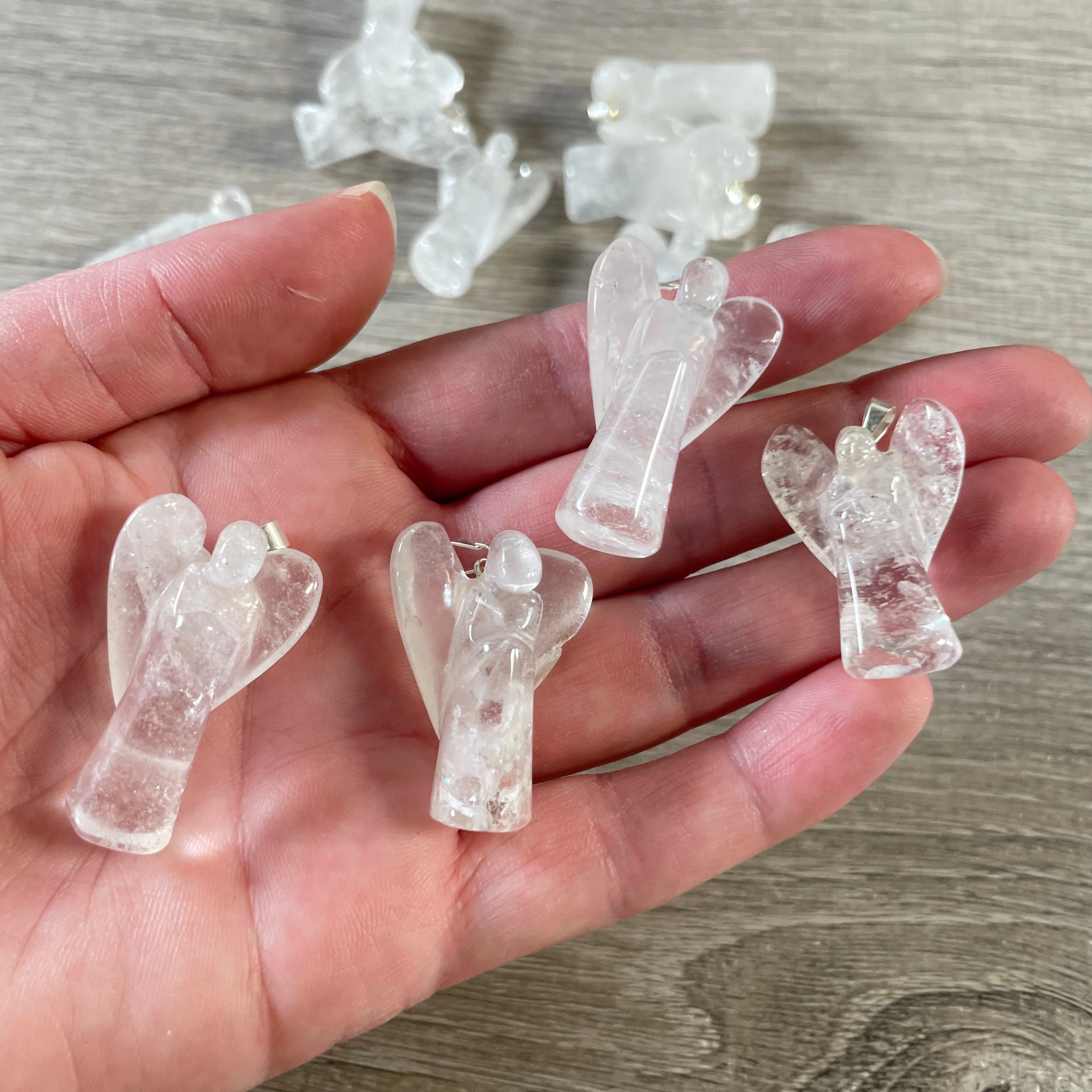 clear quartz bulk spiritual gemstone pendant necklace