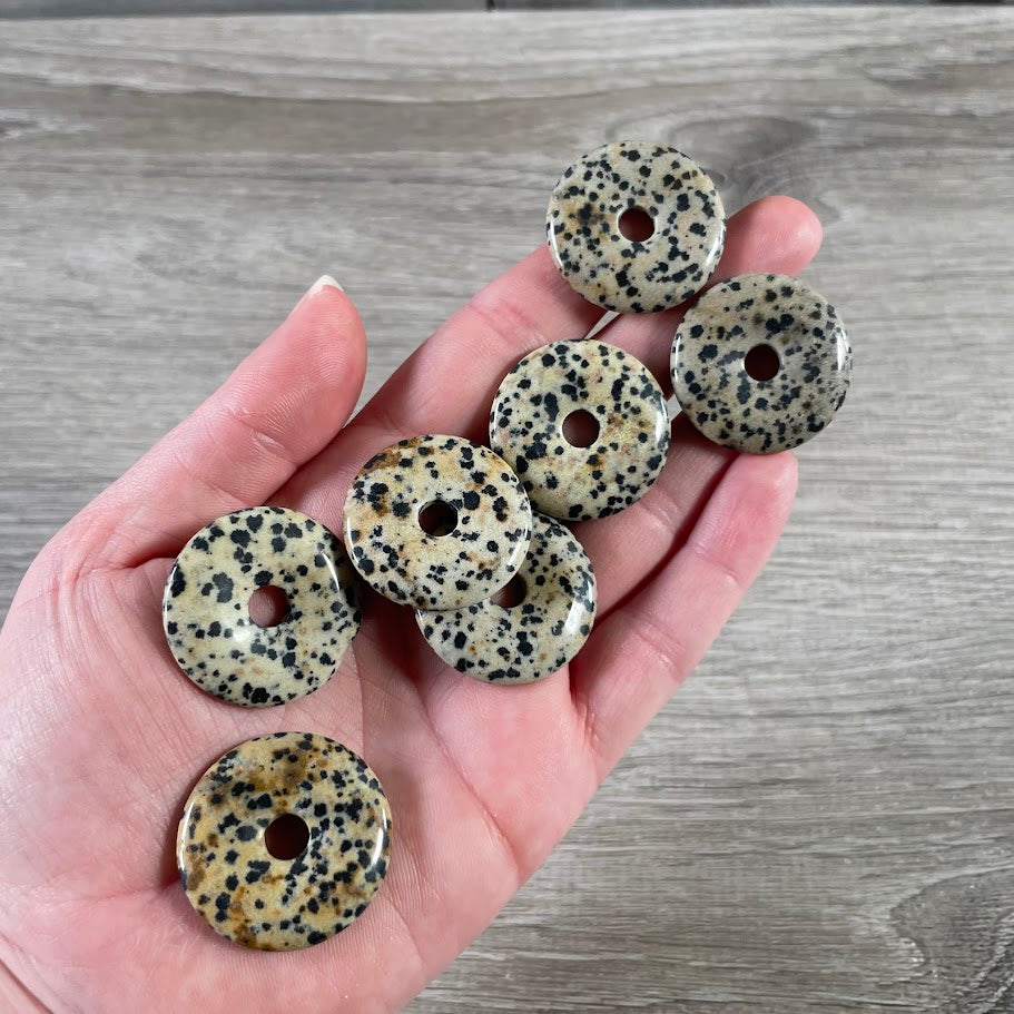 dalmatian jasper pi stone donut pendant jewelry wholesale