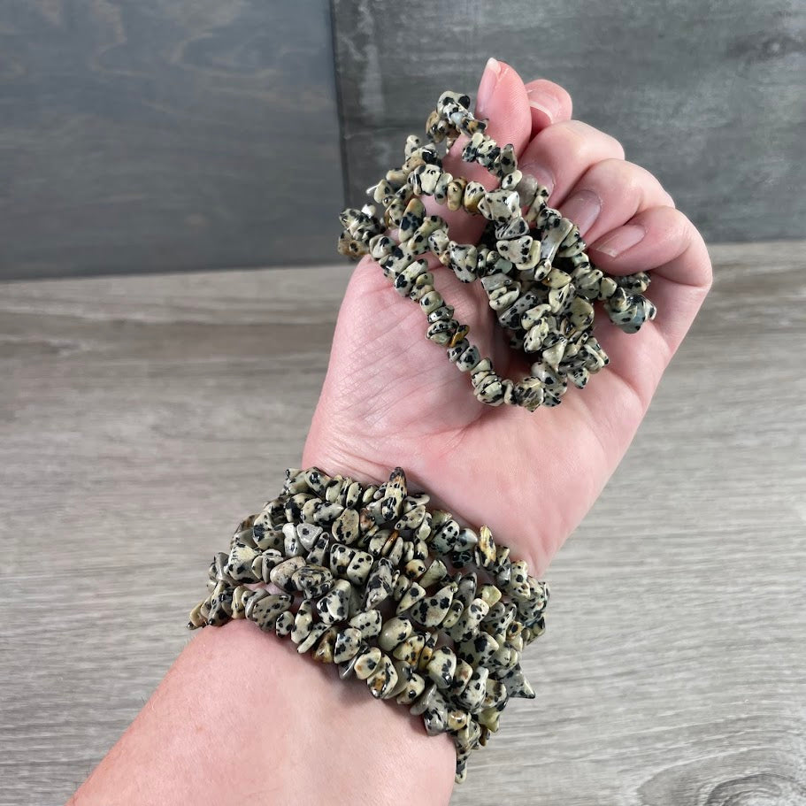 gemstone chip stretch bracelets for crystal shops, boutiques, and gift stores