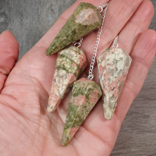 unakite bulk gemstone pendulums