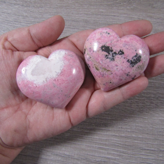 peach rhodonite peru hearts for gift shops