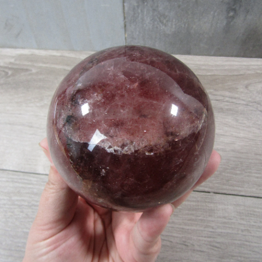Strawberry Quartz Sphere Large Display Size