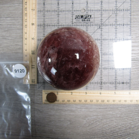 Polished Strawberry Quartz crystal sphere