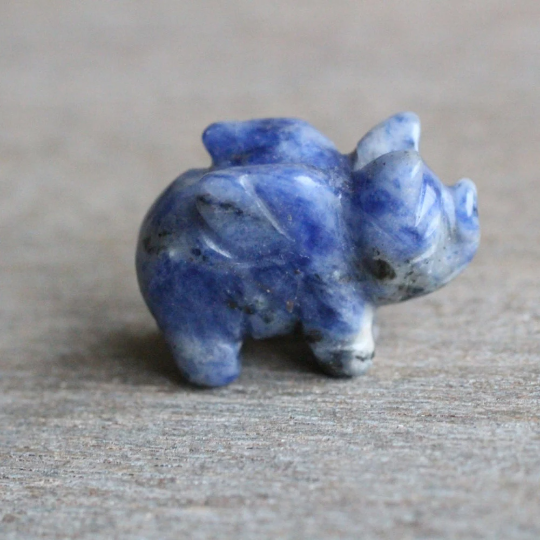 Sodalite flying pig mini stone mythical creatures