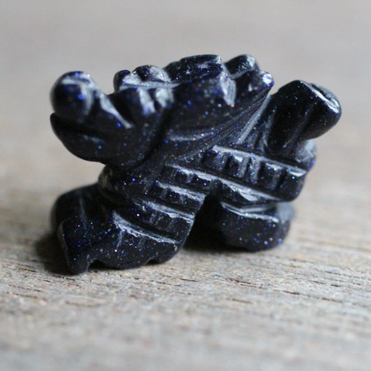 Blue Goldstone Dragon gemstone carvings for resale