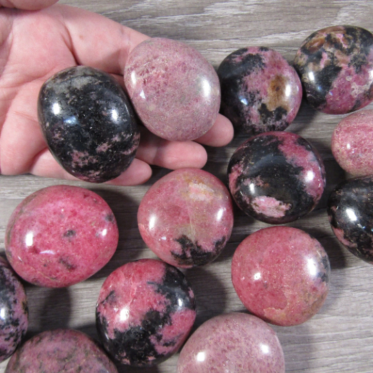 Rhodonite Bulk Polished Palm Crystals for Wellness Stores