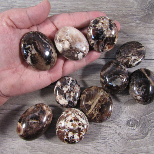 Black Opal Freeform Gemstone Palm Stones for Sale