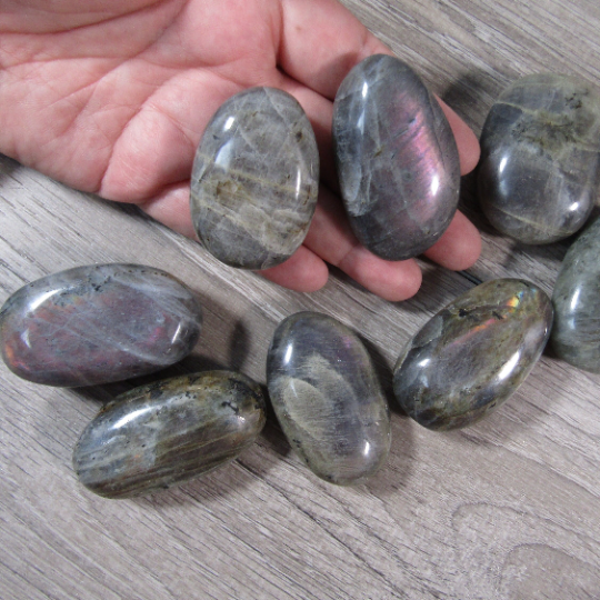 Labradorite Polished Gemstone Palm Stones in Bulk