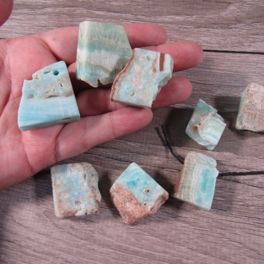 blue aragonite boho style beads