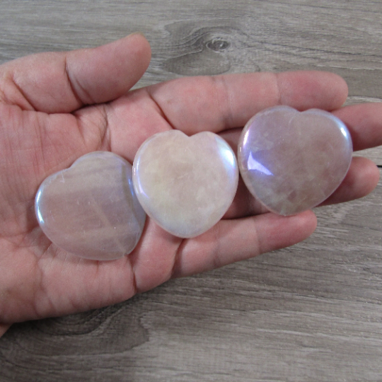 Angel Aura Rose Quartz Heart Bead for crystal jewelry supply wholesale