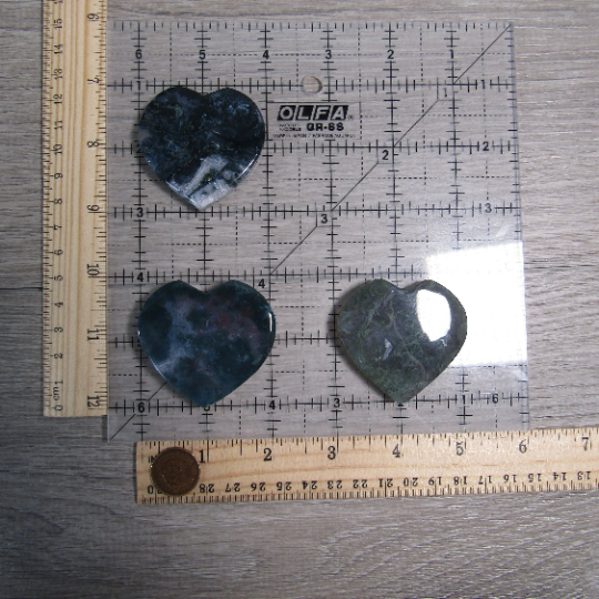 moss agate flat big hearts