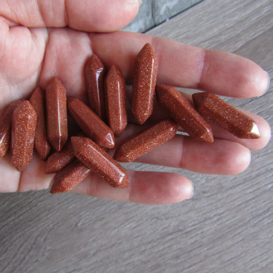 Small Gemstone Double Terminated Carved Crystal Wands