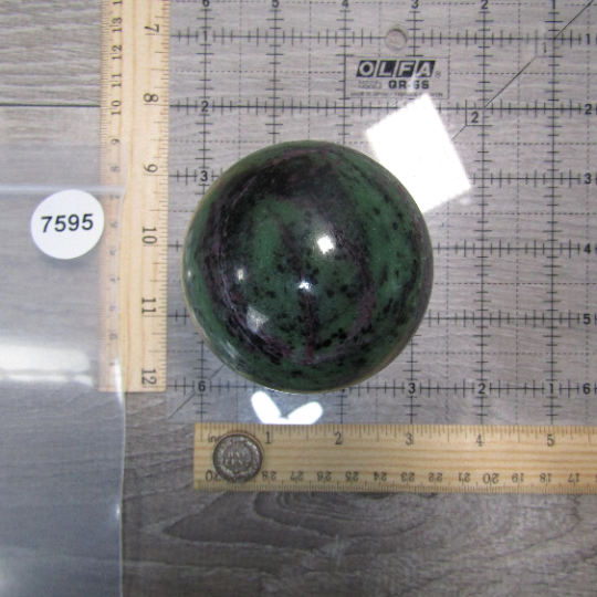Large ruby in zoisite sphere for display use