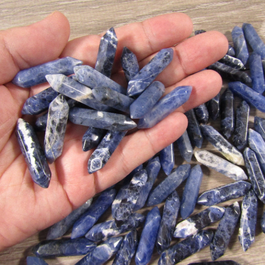 Small Gemstone Double Terminated Carved Crystal Wands