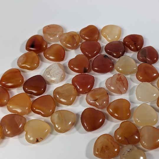 Carnelian crystal heart bead for jewelry making