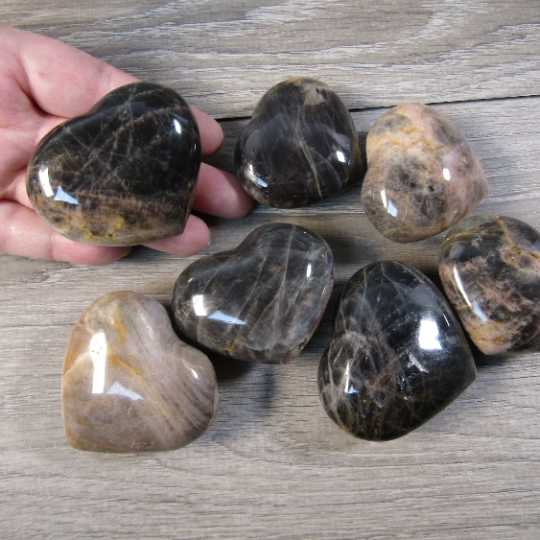 goddess stone black moonstone hearts for resale