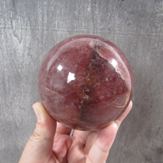 Strawberry Quartz Sphere Large Display Size