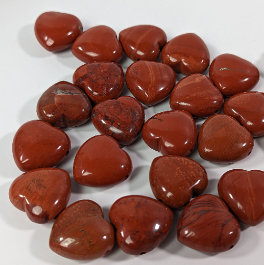 Red Jasper heart-shaped gemstone bead supplier