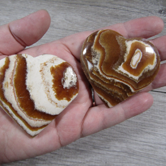 Aragonite brown hearts for rock shop inventory