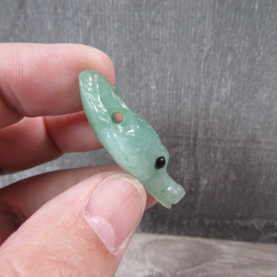 Fox head pendant in gemstone carving