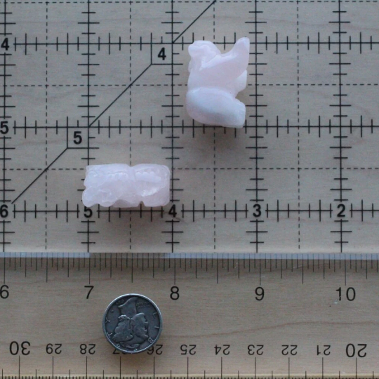 rose quartz small bear figurine