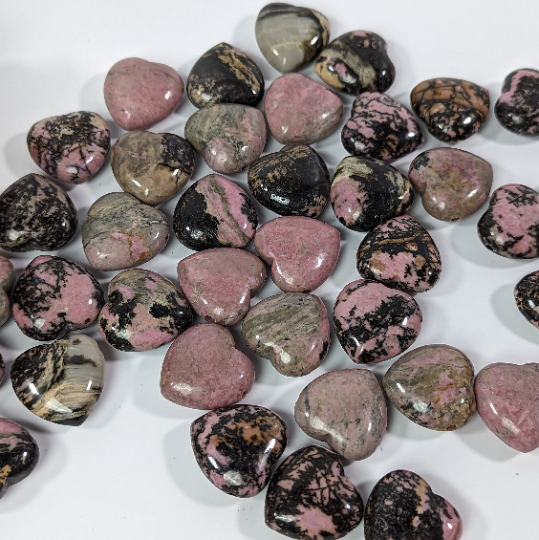 rhodonite heart-shaped gemstone bead supplier