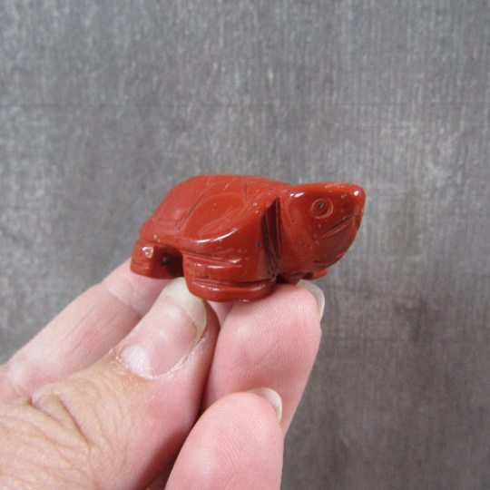 Red jasper polished gemstone turtle statue for gift stores